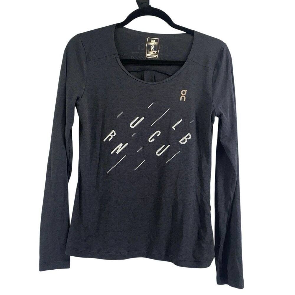 On Running Run Club Black Performance Long-Tee Athletic Size Small Women’s NWT